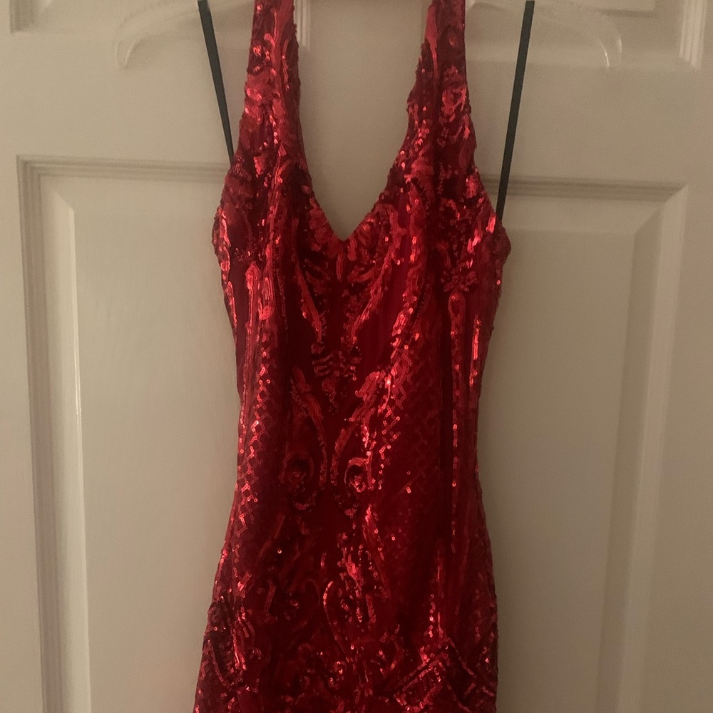 B Darlin Sparkling Red Mini Dress